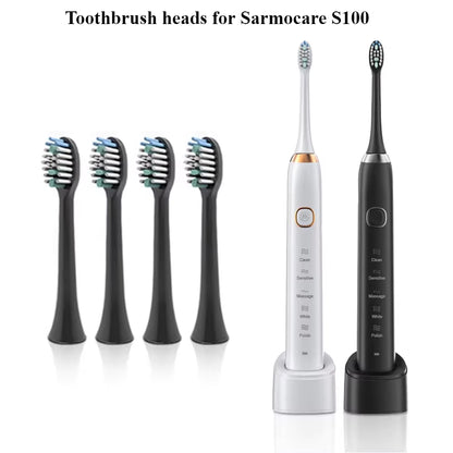 4Pc Electric Tooth Brush Head Replacement for  S100 Ultrasonic Sonic Electric Toothbrush Toothbrush Head